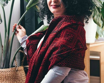 Mexican Shawl, Wrap (Rebozo) Warm, Colorful Big Scarf! Indigenous made.