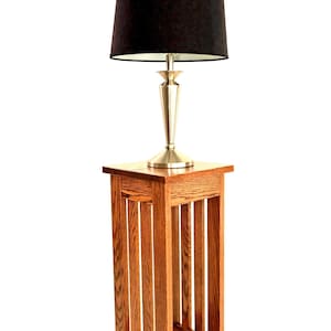 Handmade Amish Oak Plant Stand: Mission Style, End Table, Nightstand, 29.75" Tall, Made in USA