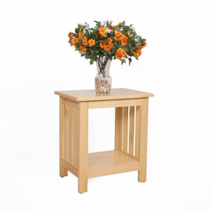 Mission Style, Pine End Table, Clear Finish, Side Table, Nightstand, Amish, Handmade, Wood, Living Room, Made in USA, 22 Inches Tall
