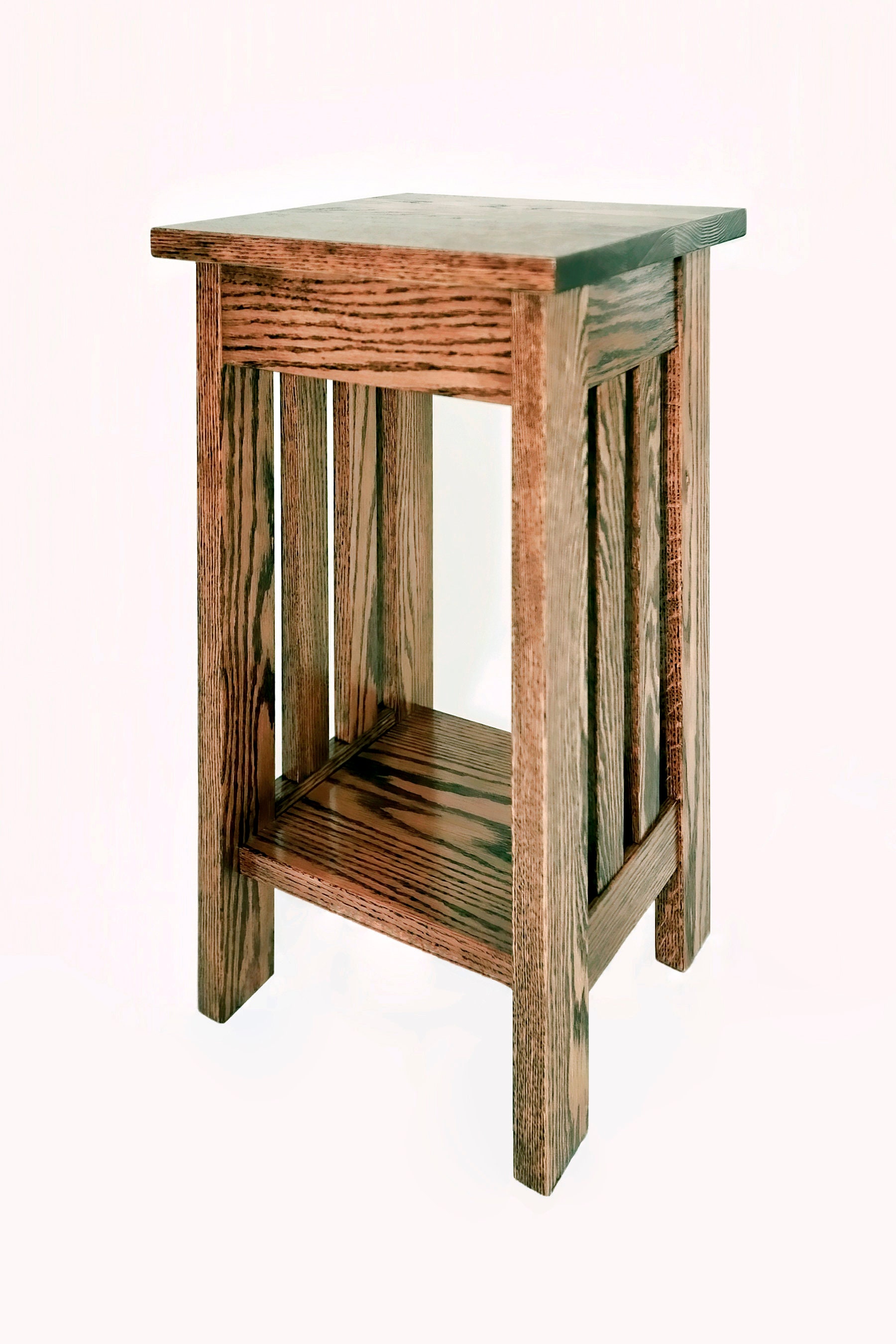 End Table Amish Handcrafted Wood Oak Side Table Plant Etsy