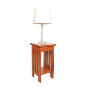 Amish Oak End Table, Mission Style Plant Stand, Medium Oak Finish