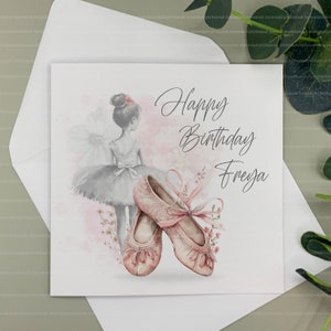 Ballerina personalised card , ballet birthday card, ballet gift card, ballerina birthday card,  ballerina gift, ballet gift