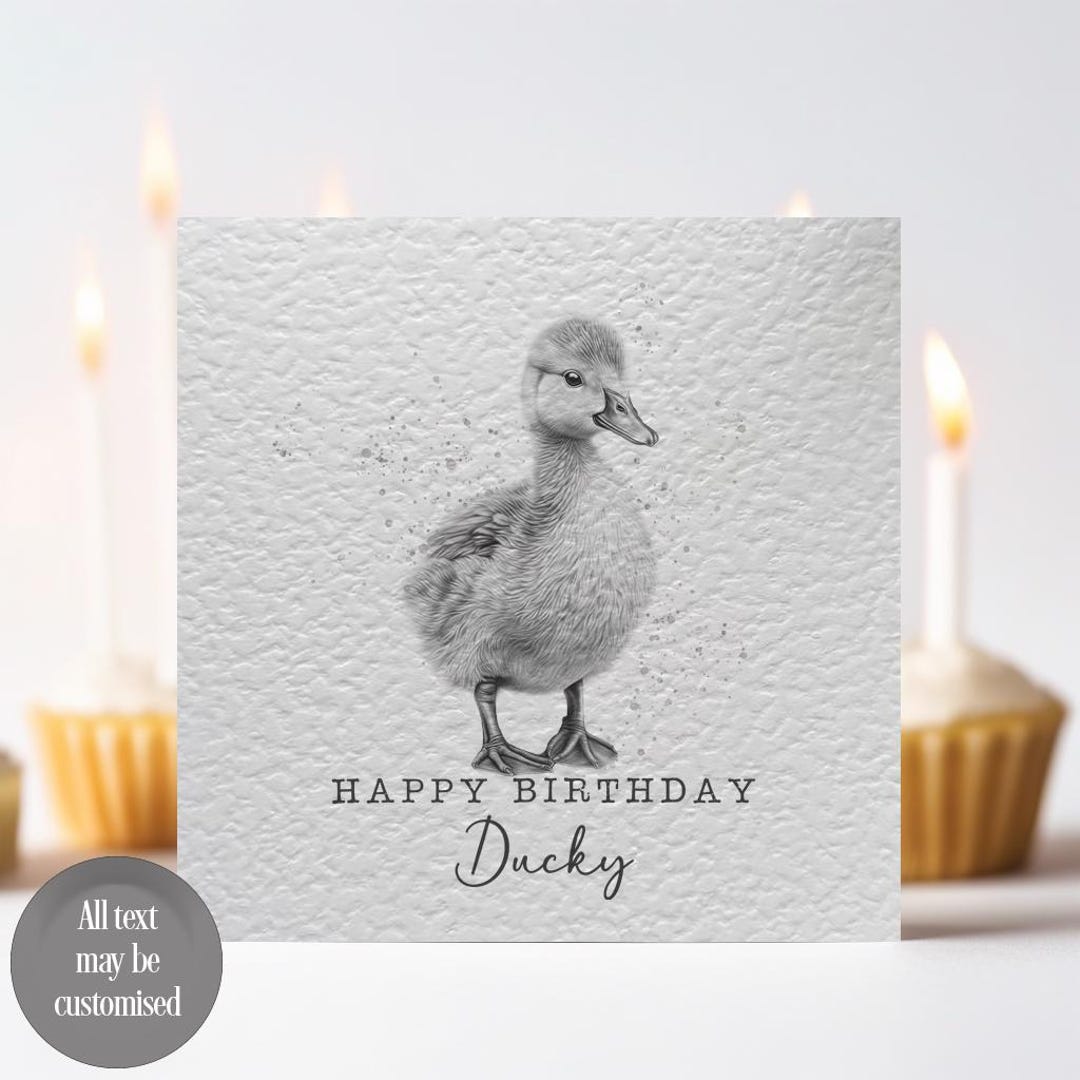 Personalised Duckling Greeting Card, Blank Duckling Card, Duckling Card ...