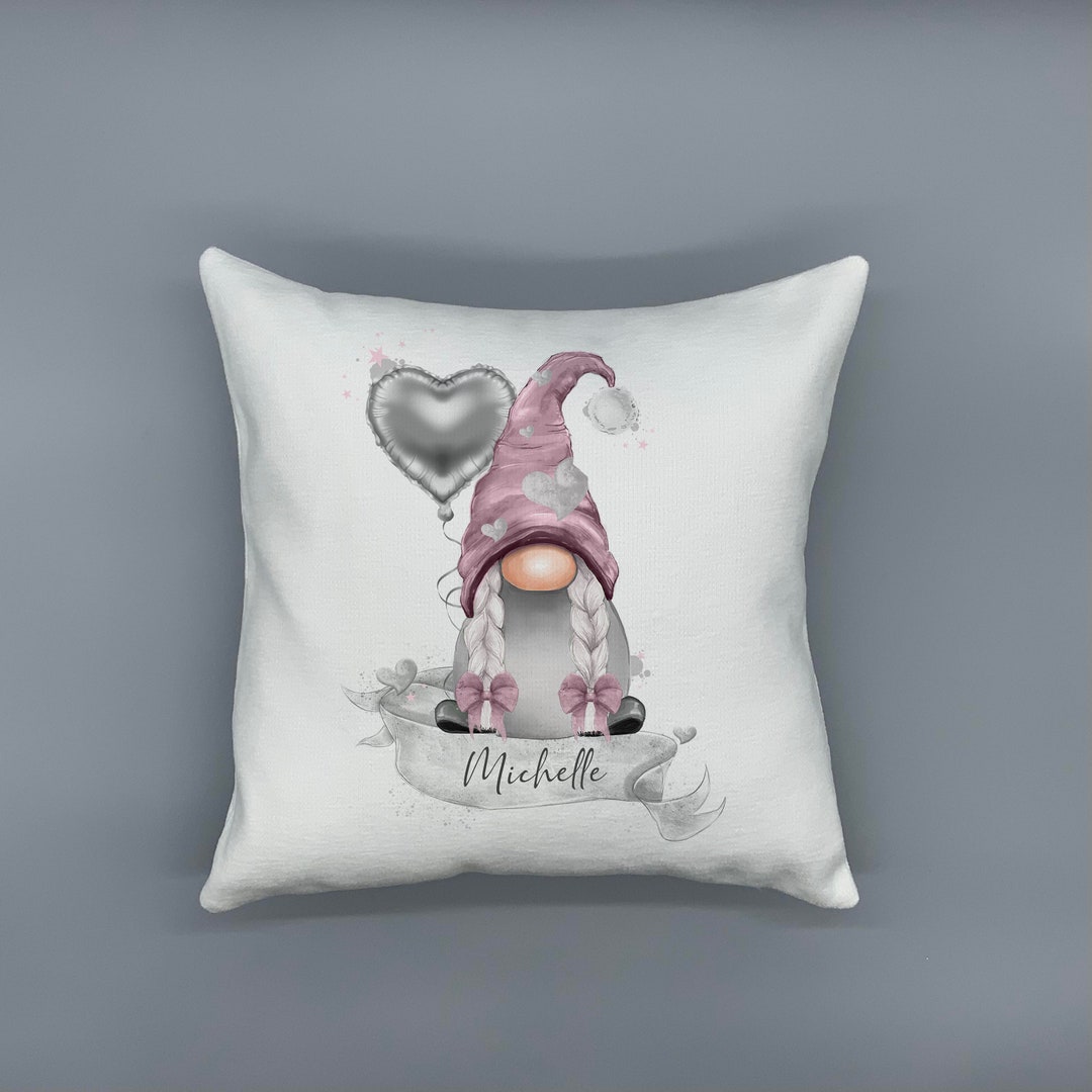 Personalised Gonk Cushion, Personalised Cushion, Gonk Fan, Pink Gonk