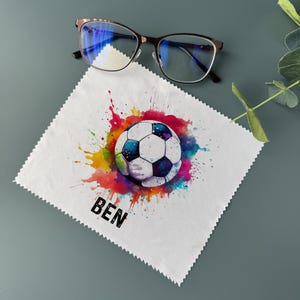 Personalised lens cloth, device cleaning, football design cleaning cloth, console screen cloth, phone cloth, glasses cloth, tech cleaning