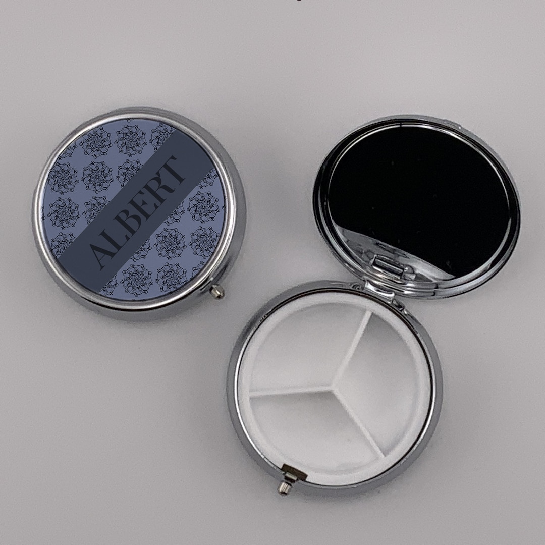 Pill Box, Personalised Pill Box ,posh Pill Box, Handbag Pill Box, Pocket Pill Box, Silver or
