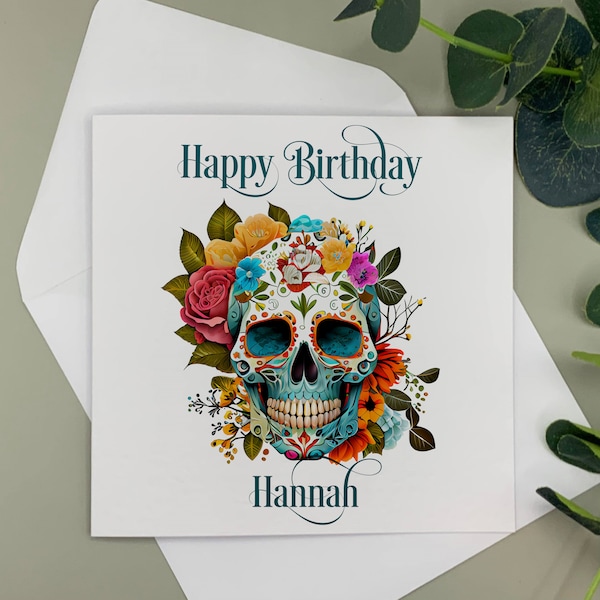 Skull Birthday Card - Etsy UK