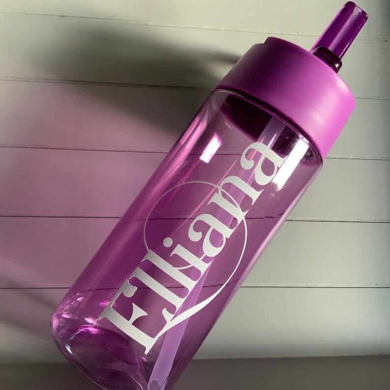 Personalised Water Bottle for Back to School Blue Pink Etsy UK
