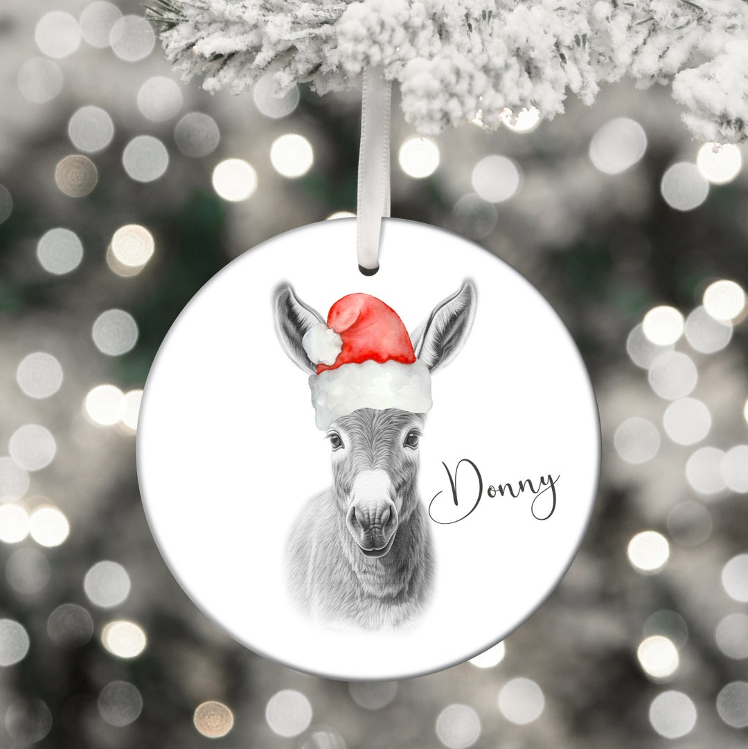 Personalised Donkey Christmas Tree Ornament Donkey Ornament Etsy UK