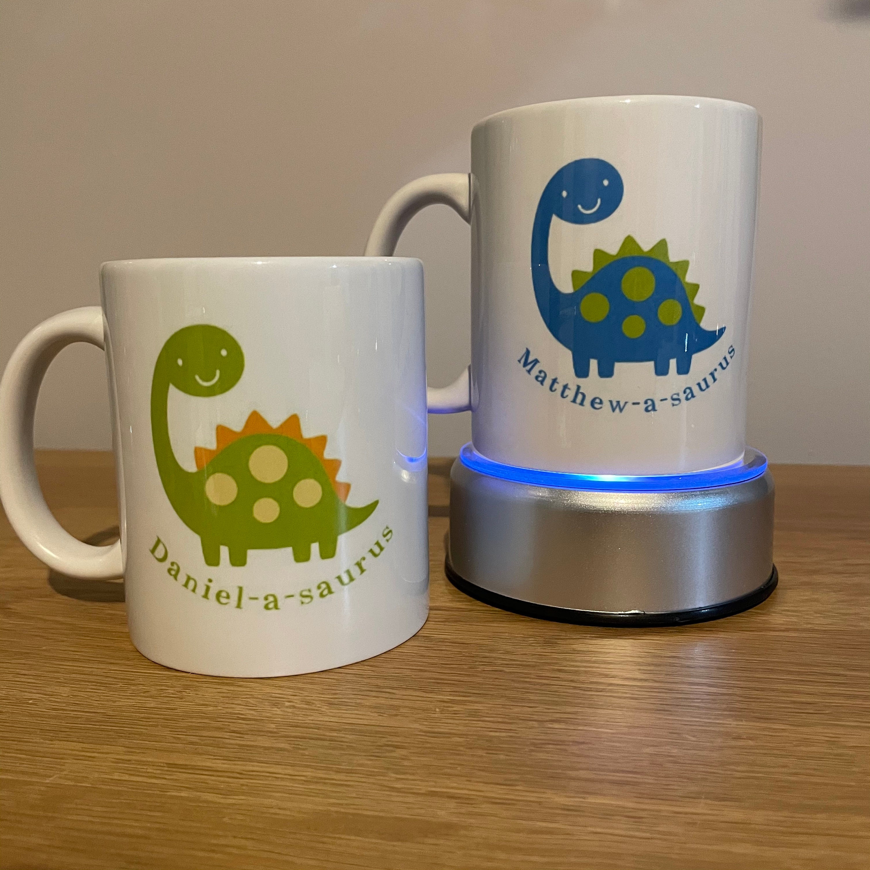 Personalised dinosaur mug choice of Dino colours too Etsy