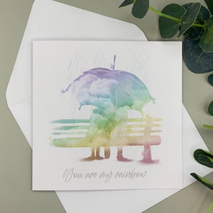 You are my rainbow card, can be personalised with alternate text or a name