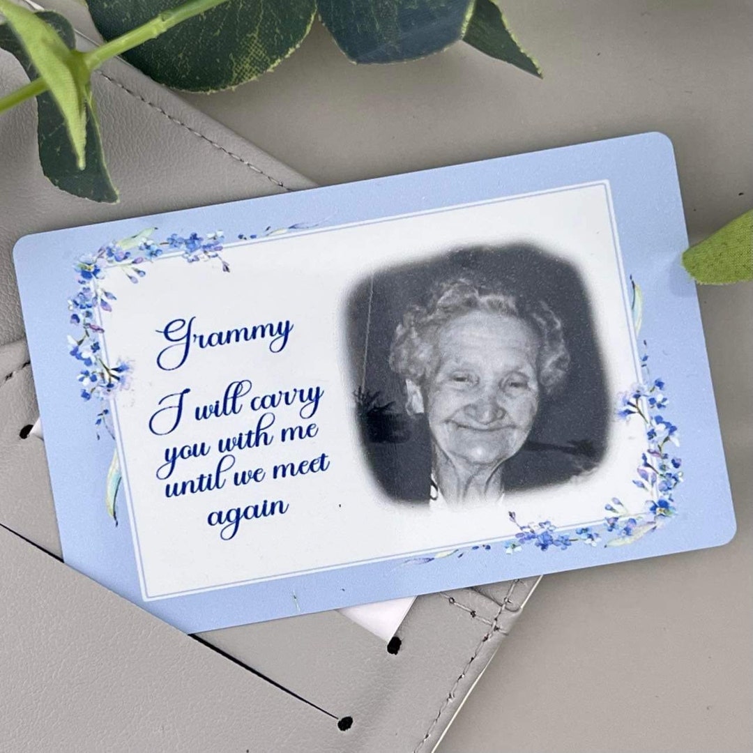Memorial Wallet Card, Aluminium Wallet Card, Personalised With a Photo ...