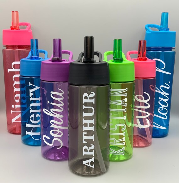 Personalised Water Bottle for Back to School Blue Pink Etsy UK