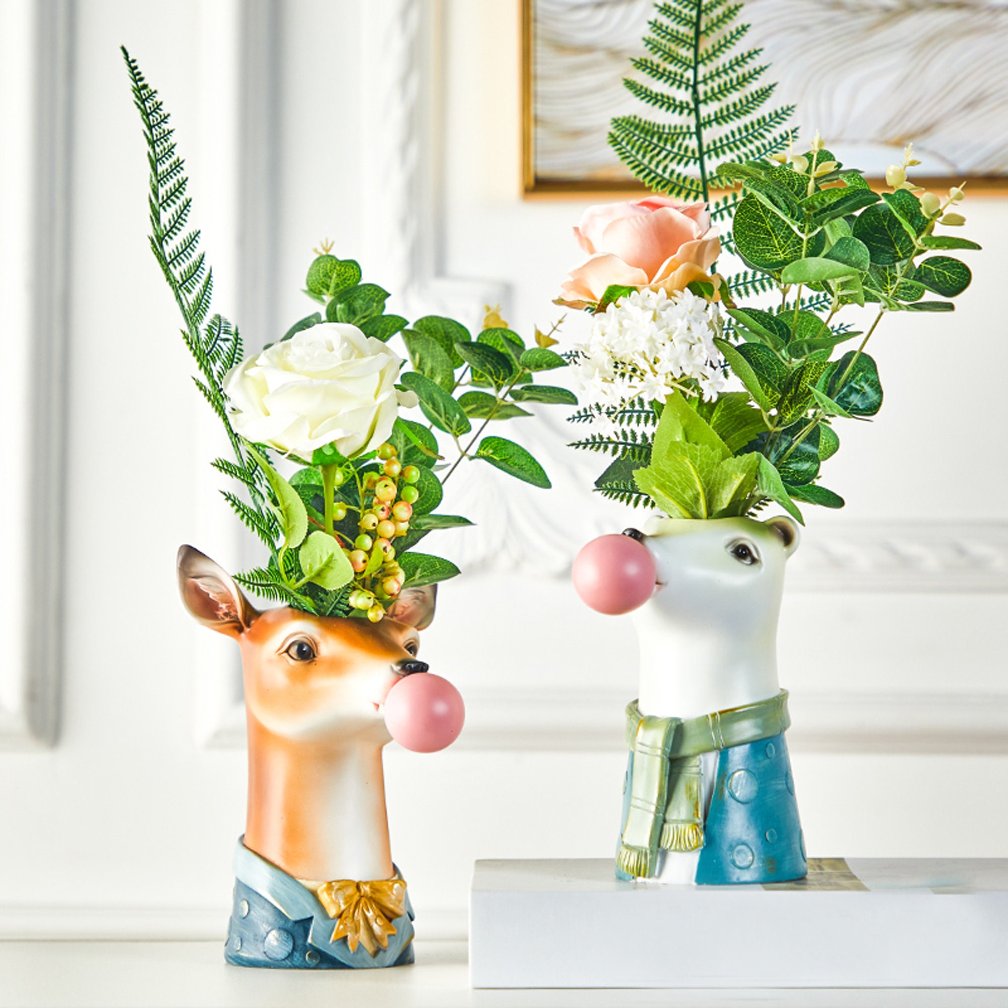 Creative Animal Head Shape Vases Planter Flower Vase Home Etsy
