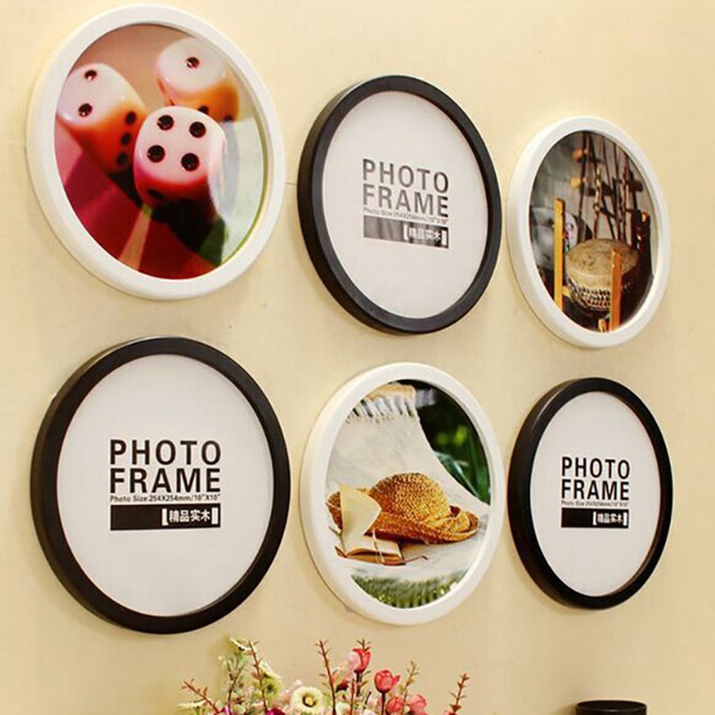 Round Photo Frame/diy Wooden Photo Frames/wall Mounted/room Etsy