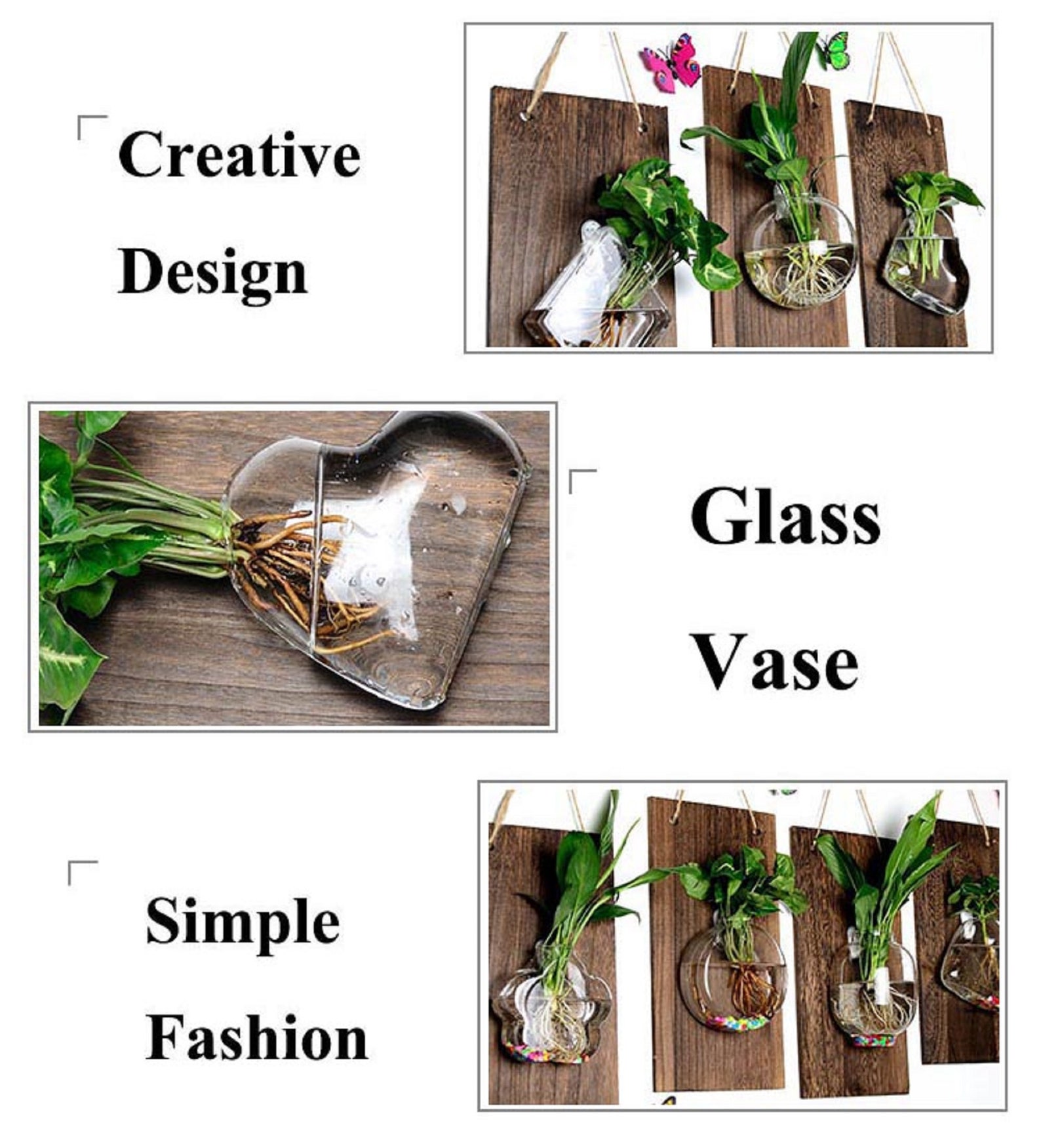 Wall Hanging Flower Vase Hanging Glass Flower Planter Vase Etsy