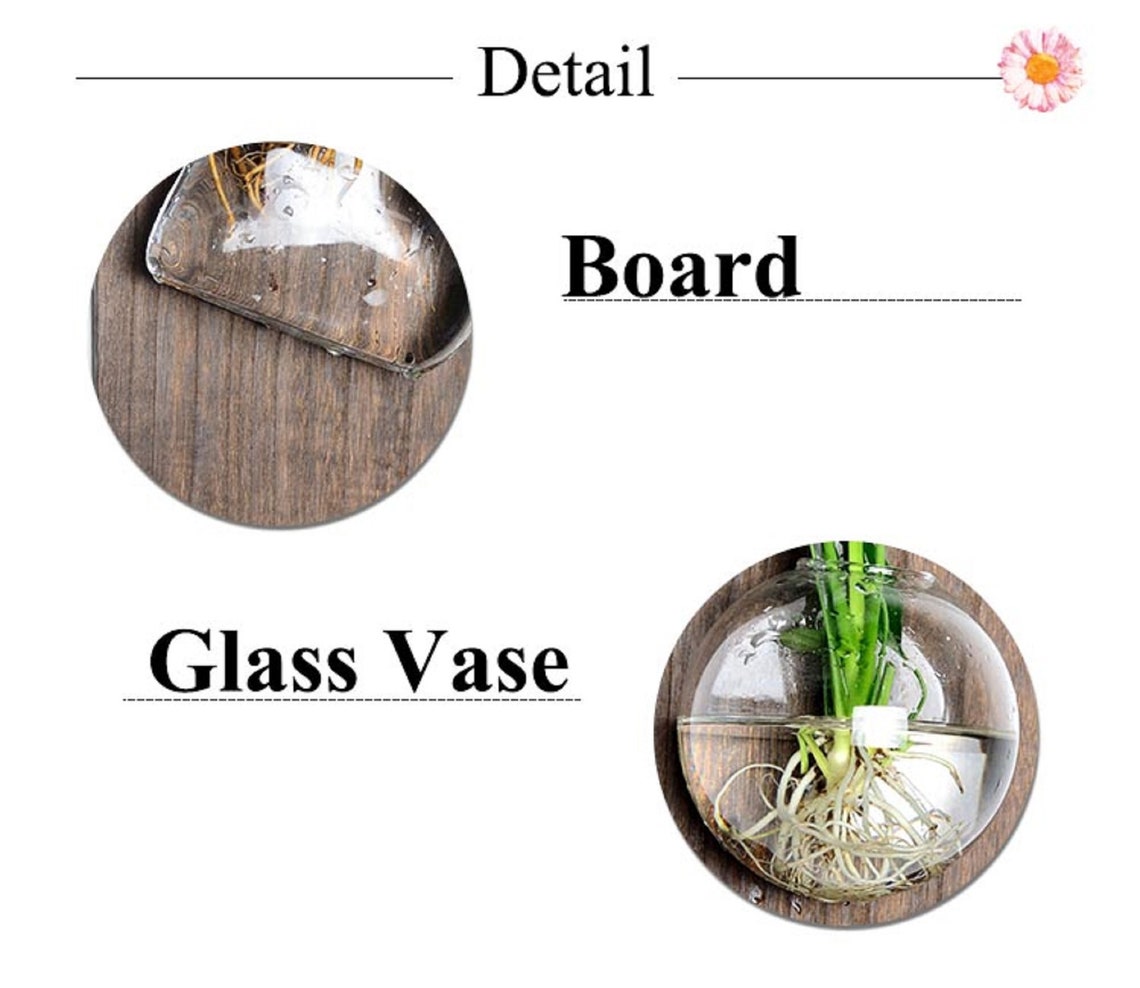 Wall Hanging Flower Vase Hanging Glass Flower Planter Vase Etsy