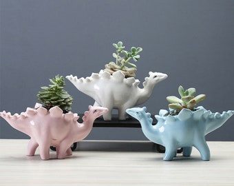 Sky-Blue Without Plant BESPORTBLE Ceramic Succulent Planter Pot Dinosaur Flower Pot Planter Tabletop Plant Pot Vase for Garden Home Decoration Sky-Blue Without Plant BESPORTBLE Ceramic Succulent Planter Pot Dinosaur Flower Pot Planter Tabletop Plant Pot Vase for Garden Home Decoration
