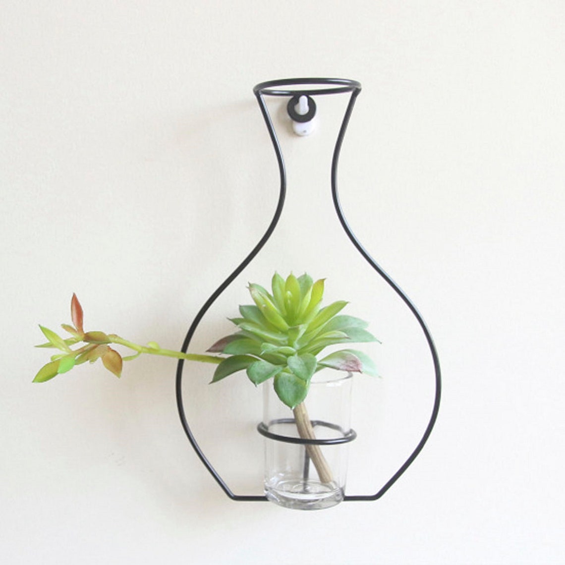 Iron Wall Hanging Vase Shelf Flower Pot Holder Home Storage Etsy