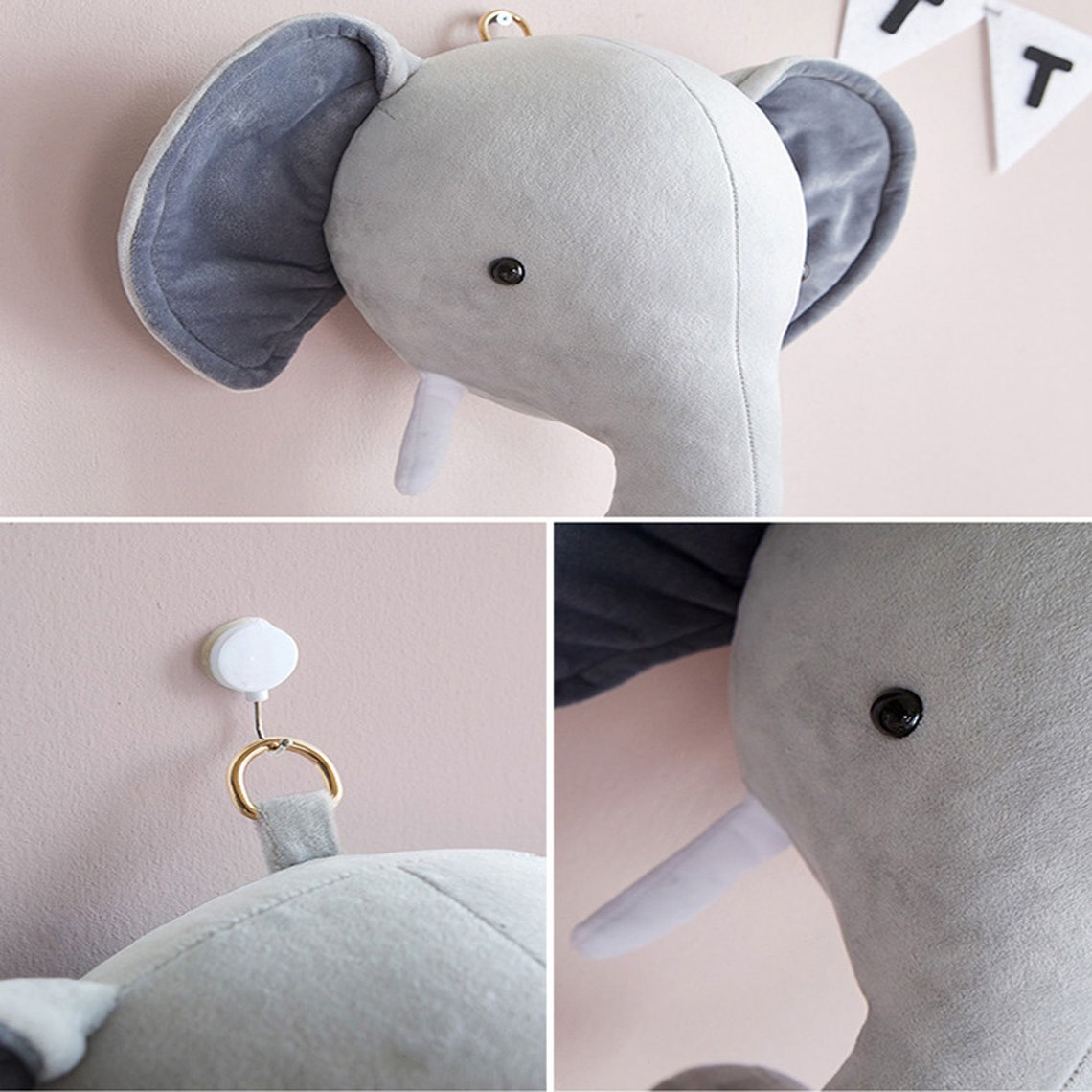 3D Animal Heads/ Wall Hanging Decor/ Nursery Room Decoration/ Etsy