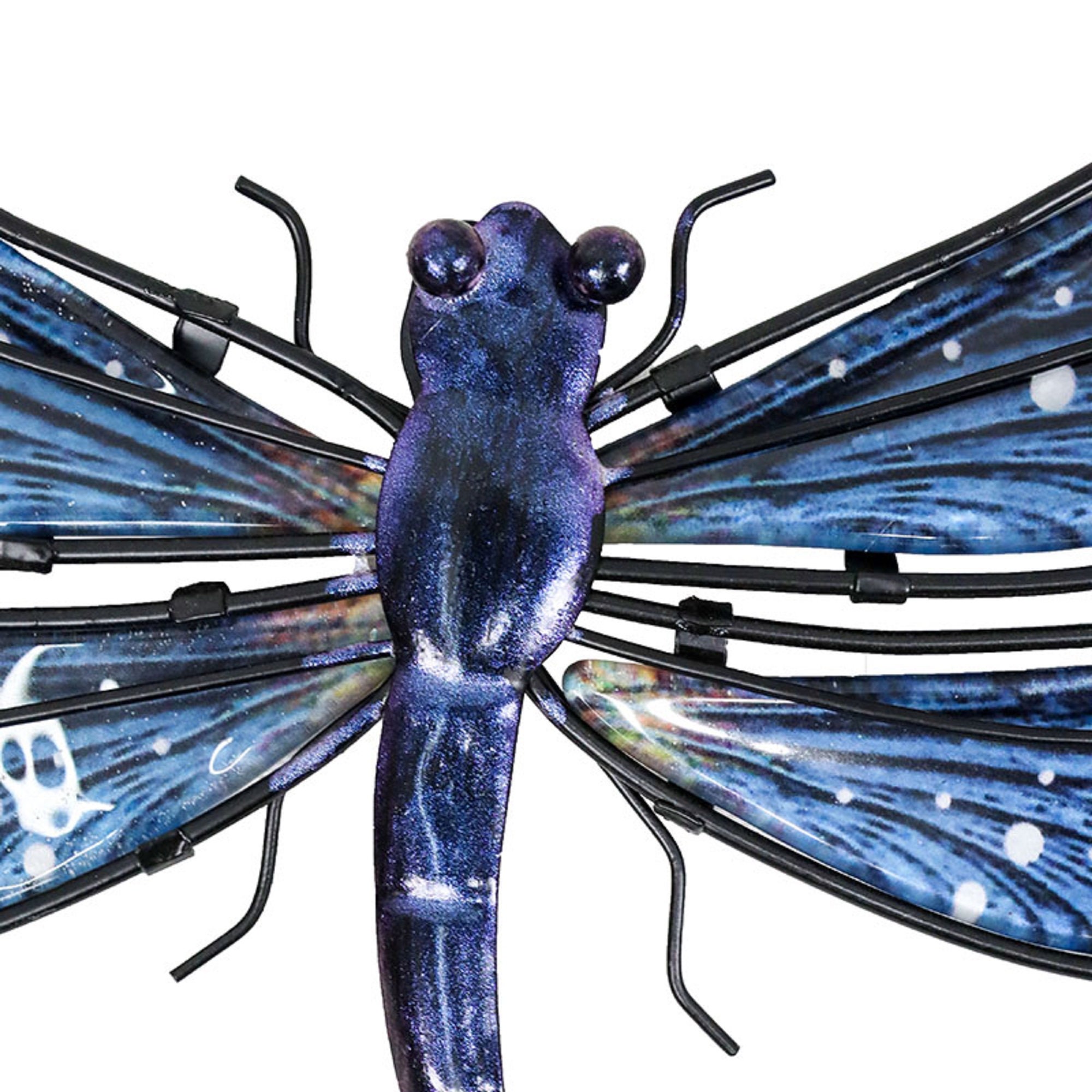 Metal Dragonfly Wall Decor Outdoor Garden Decorations Blue Etsy