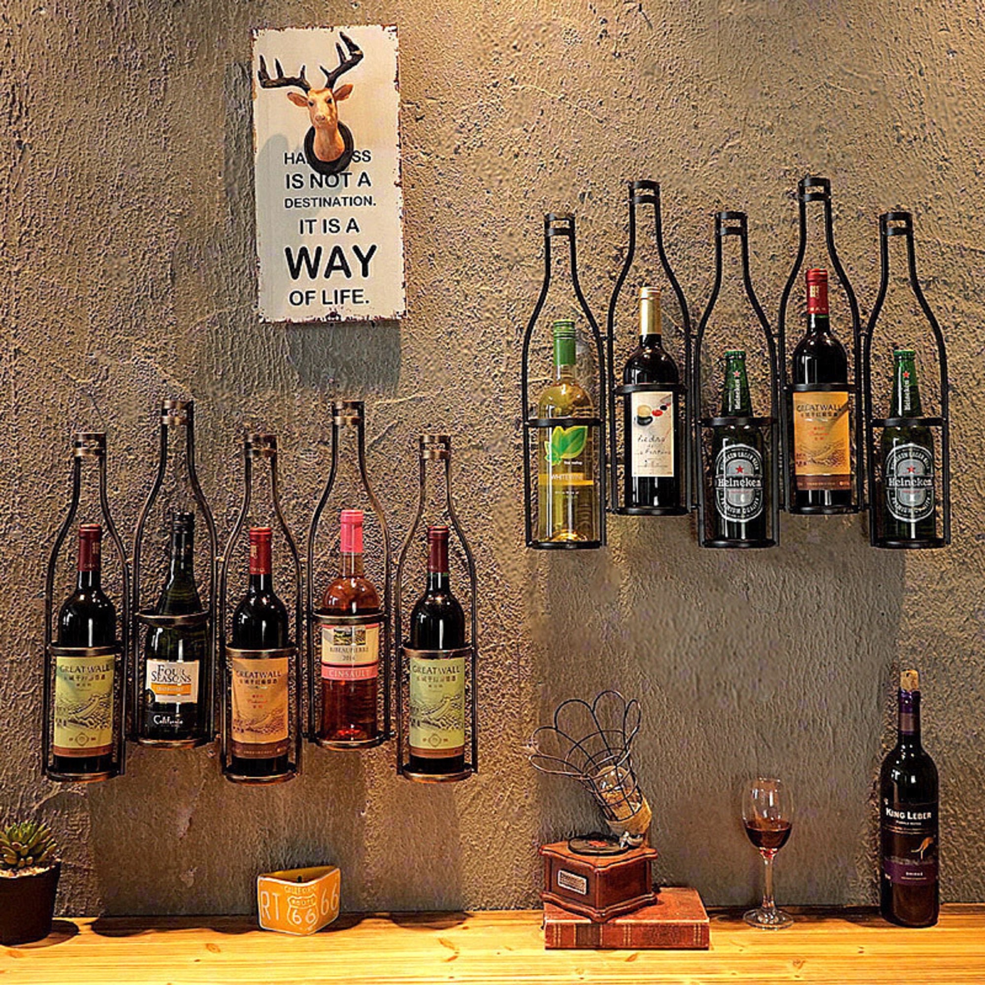 Wine Rack Hanging Wine Rack Wall Wine Bottles Organizer Shelf Etsy