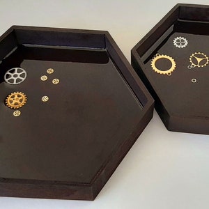 Jewellery Dish Set of 2 Ring Keys Resin Trays