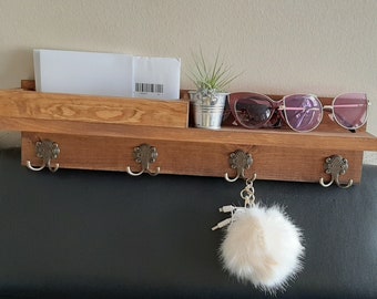 Rustic Coat Rack, Entryway Organizing Shelves, Bathroom Shelves, Wall Decor, Wall Floating Shelves, Hardware Included