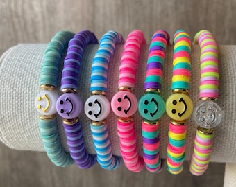 Clay Bead Smiley Face Bracelets - Etsy