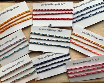 Set of 3 Thin Friendship Bracelets with Adjustable Lengths