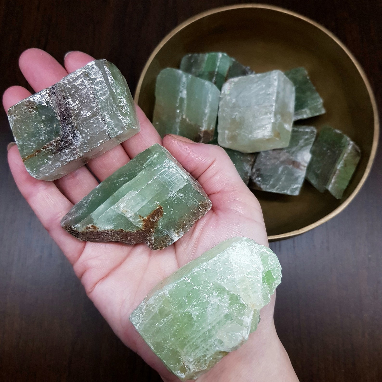 Green Calcite Unpolished Heart Chakra Wire Wrapping Etsy