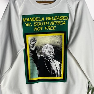 Vintage Nelson Mandela Graphic Sweatshirt - South Africa Print, Size XL