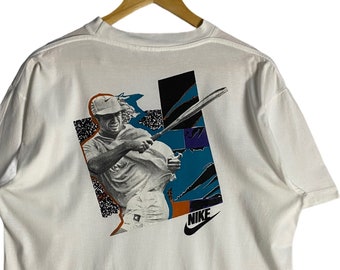 Vintage 90s NIKE Court Andre Agassi Print NOWT T-shirt Size L