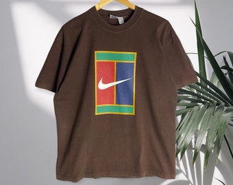 adherirse Maravilla congelador Vintage 90s NIKE Court Big Logo / Tennis Print Agassi / - Etsy