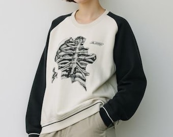 Vintage 90s Adidas Skeleton Sweatshirt - Re-Worked Box Logo, Size M