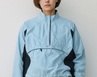 Veste anorak Nike vintage An 2000, logo virgule central bleu
