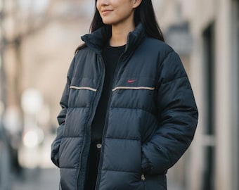 Vintage 1999s Nike Goosedown Puffer Jacket, Embroidered Logo (size