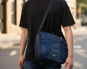 Vintage Adidas Sling Bag: Blue & Black Mini Logo Crossbody Y2K - Etsy