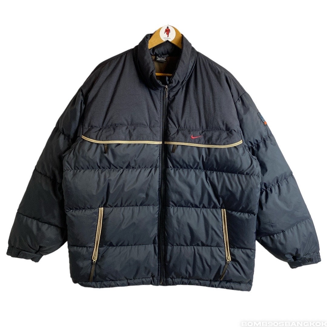 Rare!!vintage 1999s NIKE Embroidered Mini Red Logo Puffer