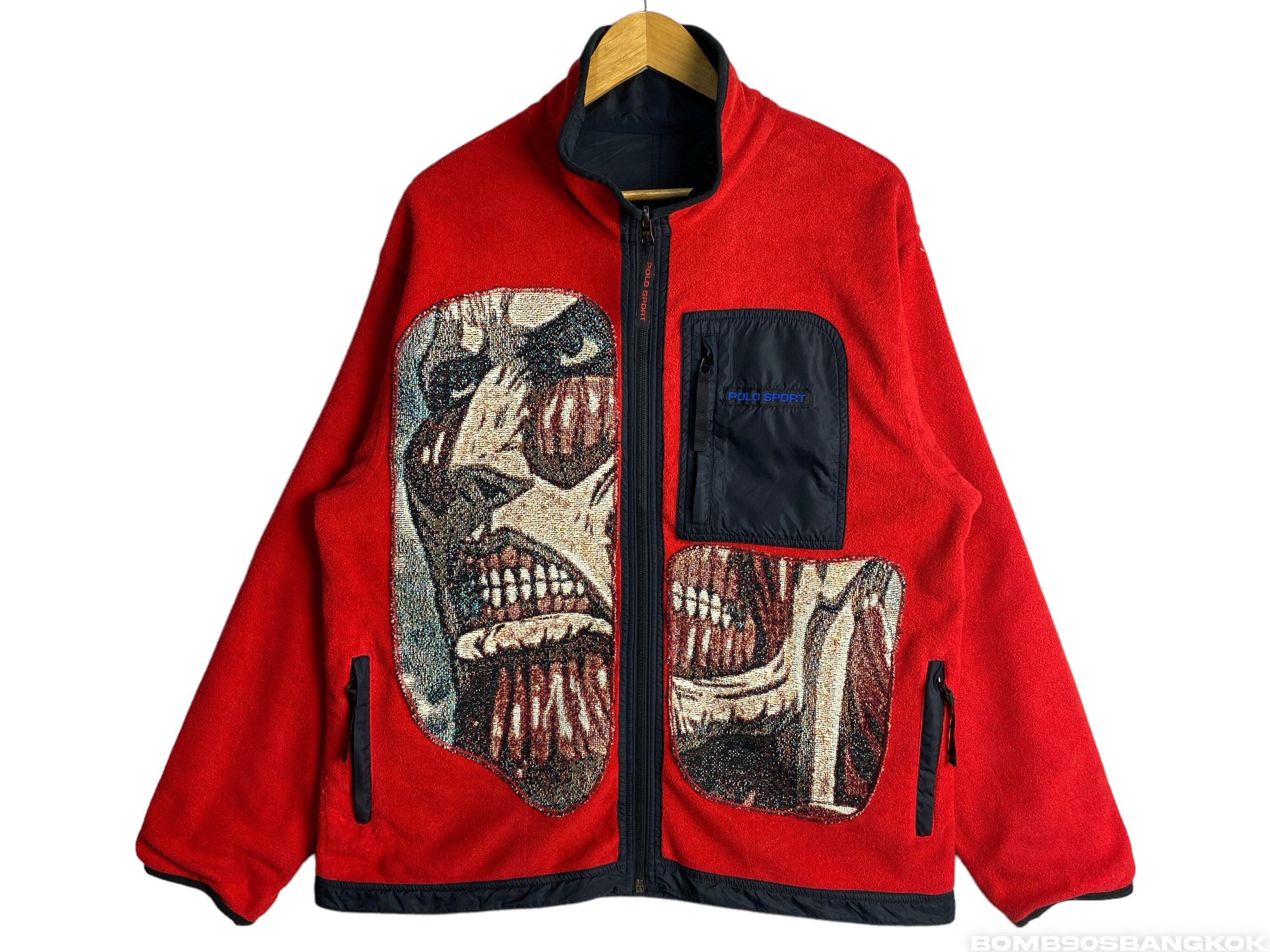 Vintage 90s Polo Sport 'attack on Titan' Fleece Jacket - Size L - Etsy