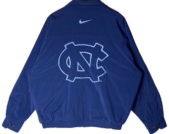 Vintage 90s Nike Carolina Windbreaker Jacket, Embroidered Logo (Size L)