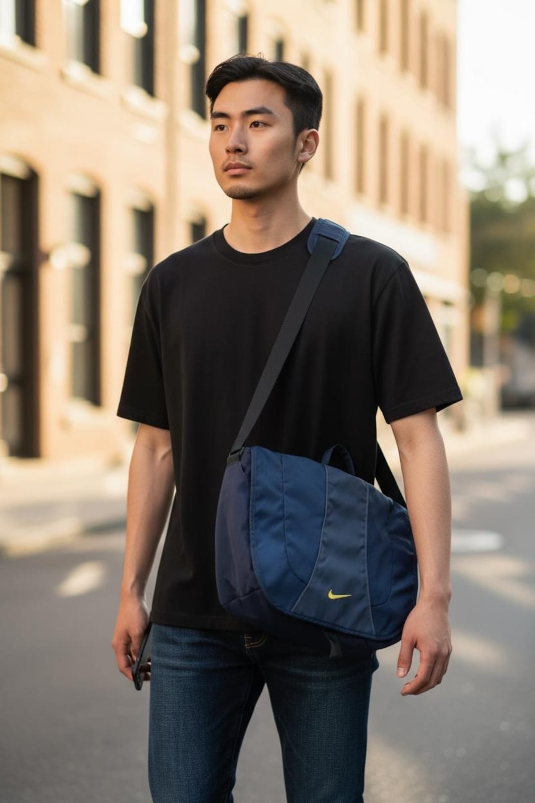 90’s Vintage NIKE ワンショルダーバッグ イエローステッチ Vintage NIKE Embroidered Swoosh Working Bag Single Strap Crossbody