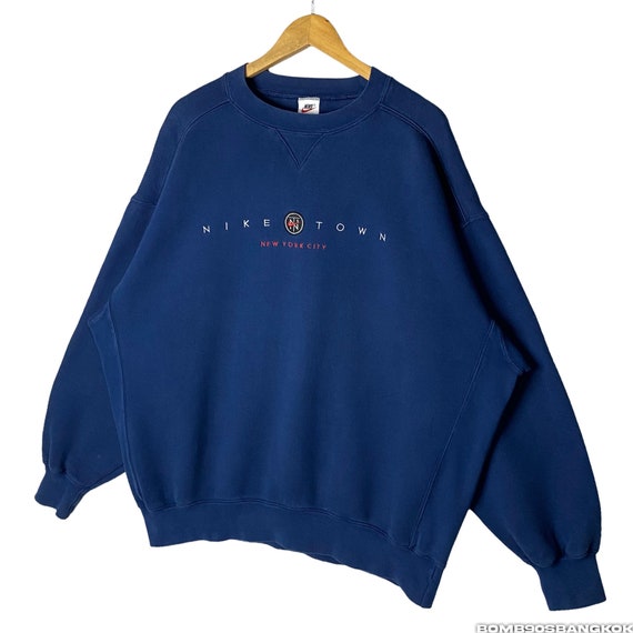 Rarevintage 90s NIKE Town New York City Crewneck Embroidered Sweater Pullover Long Sleeve Sweatshirt Size L Etsy UK