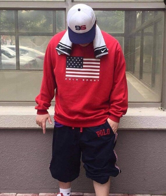 M*y様 Polo By Ralph Lauren '90 USA ヴィンテージ Vintage 90s POLO SPORT Ralph Lauren USA Flag Sweatshirt