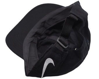 90s USA製　NIKE CAP BLACK VTG 90s NIKE Embroidered Double Big Logo Swoosh Cap Unisex