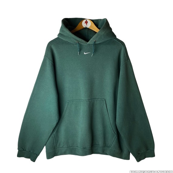 Rarevintage OG 90s NIKE Center Swoosh Forest Green Hoodie - Etsy
