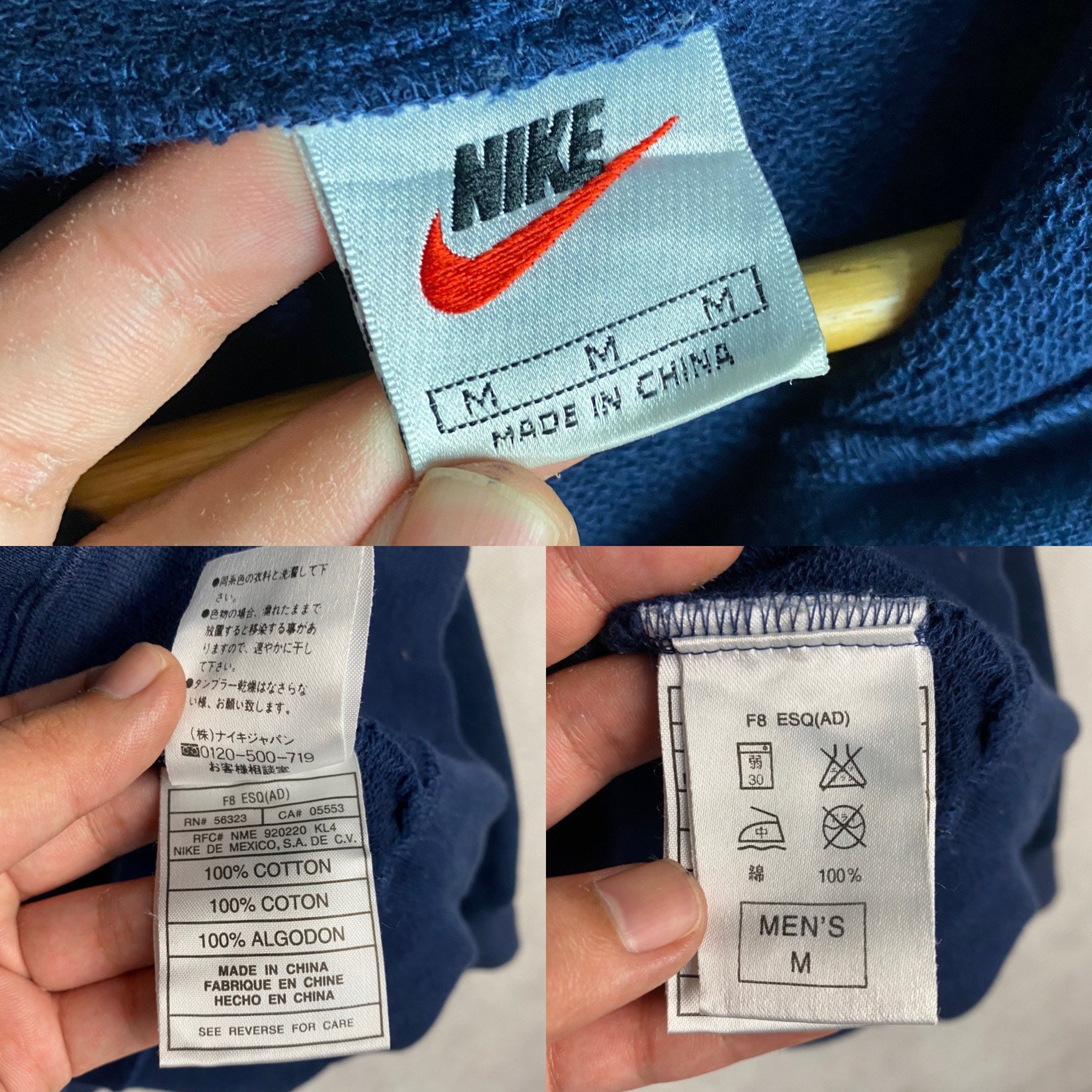 Authentic!!vintage 90s NIKE Spellout Logo Embroidered / Navy