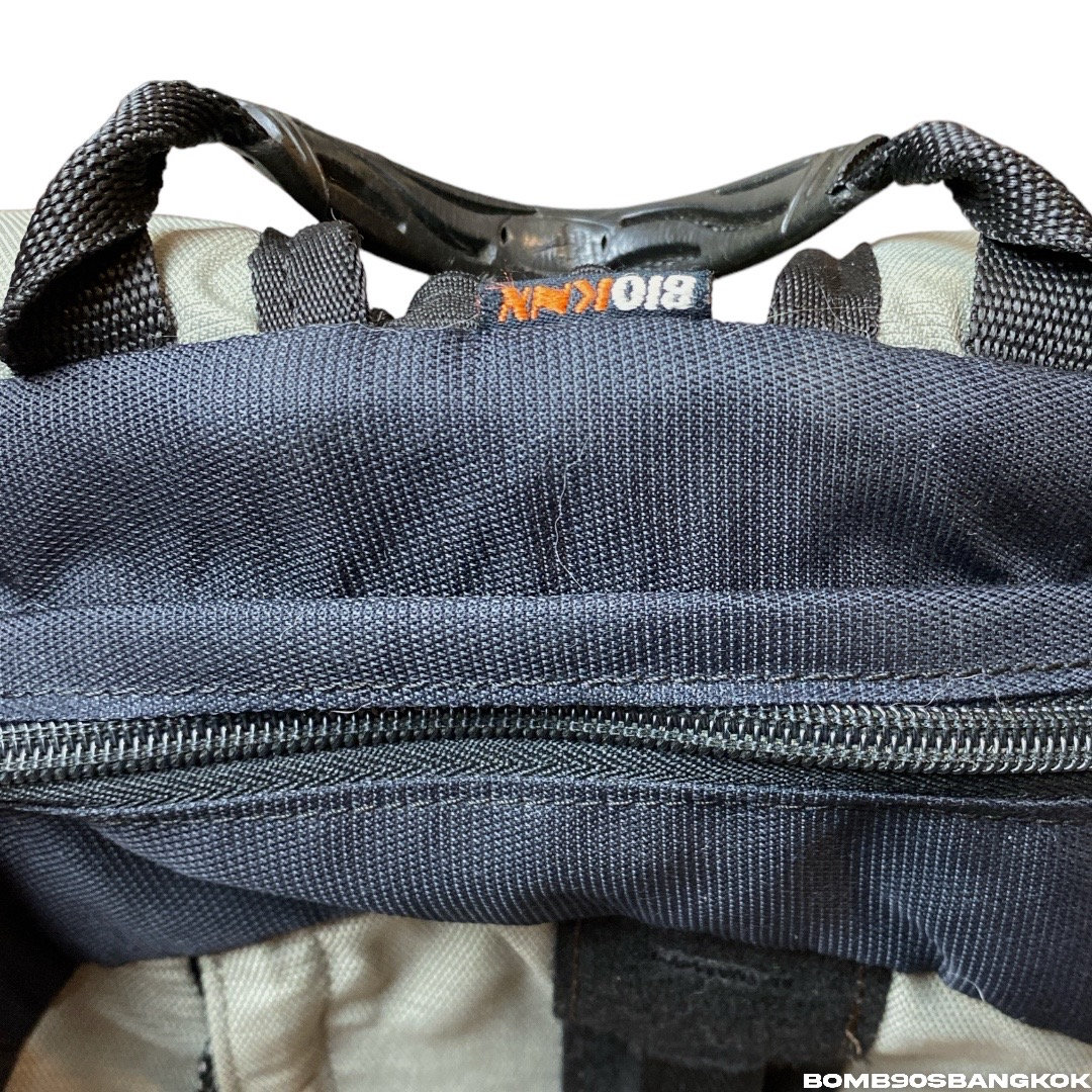バッグ 90's OLD NIKE gray gimmick backpack y2k Vtg Nike Leather Bottom Navy Blue Bookbag Backpack 90s Y2K