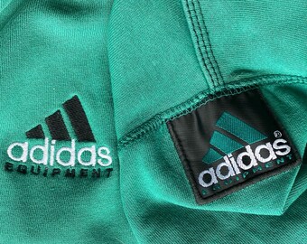 Vintage 90s Adidas EQT Green Embroidered Crewneck Sweatshirt