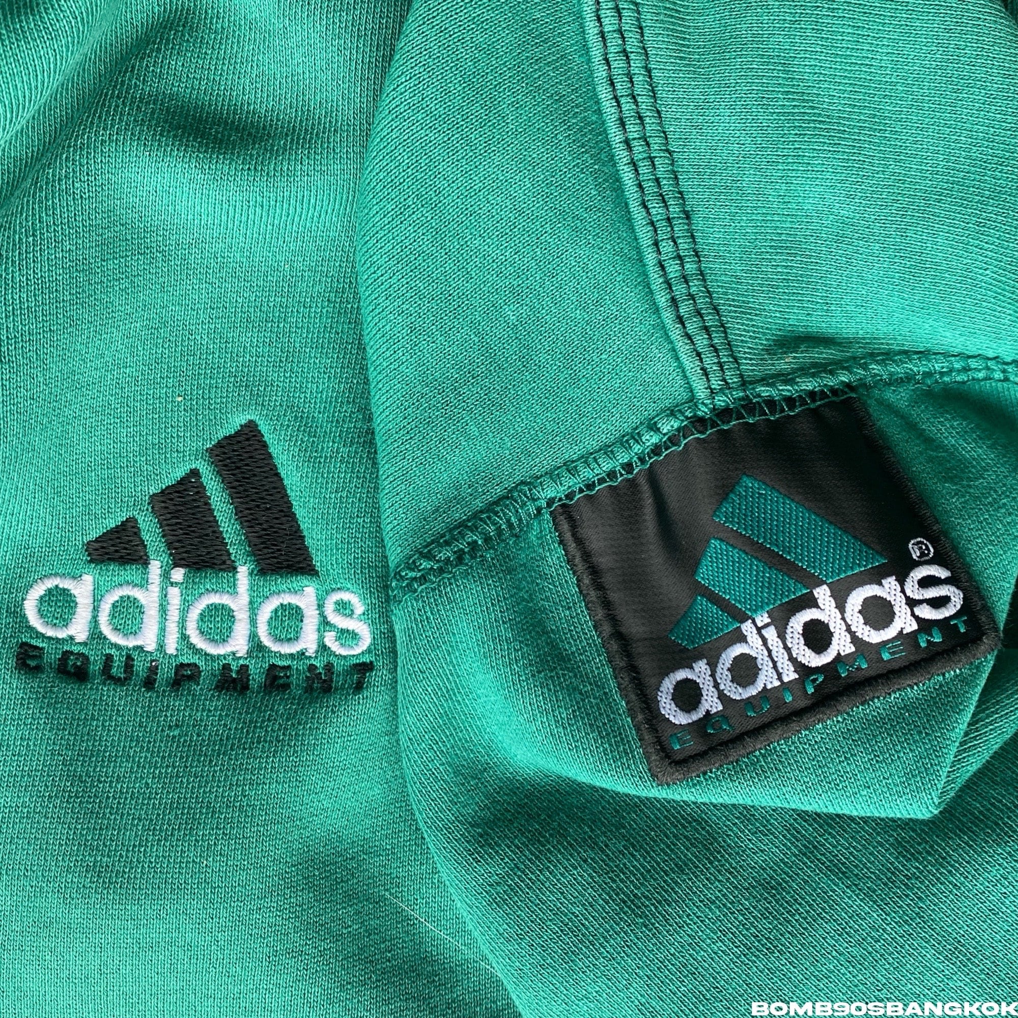 Vintage 90s Adidas EQT Green Embroidered Crewneck Sweatshirt